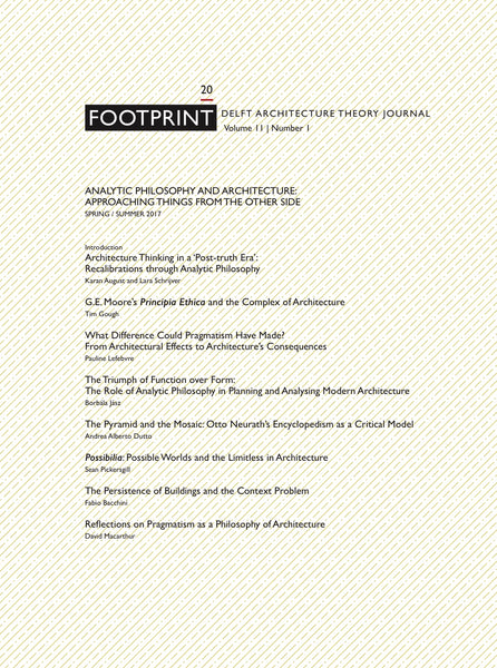 Footprint 20 Analytic Philosophy and Architecture